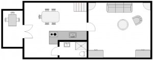 Ferienhaus, Erdgeschoss mit Terasse